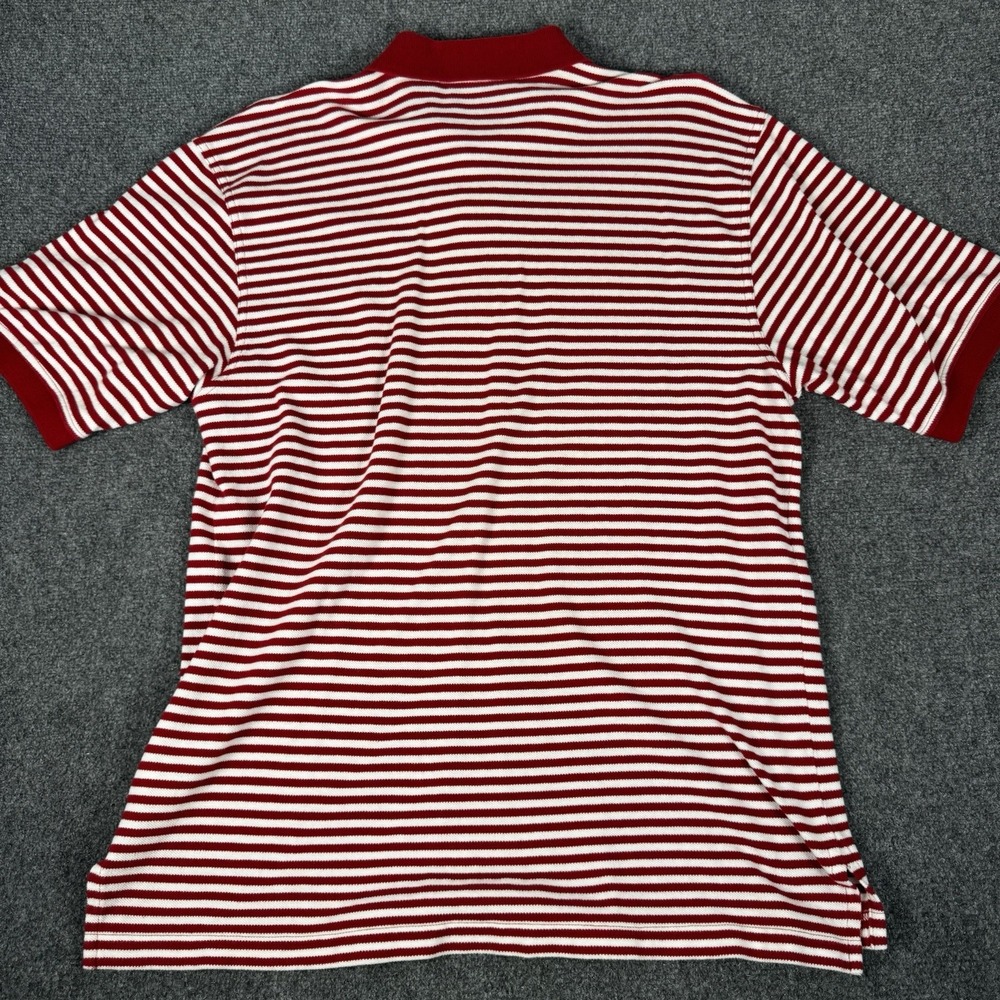 Ashworth Golf Polo Shirt Size L Red/White Striped Tipped Sleeves VTG USA - Picture 6 of 7